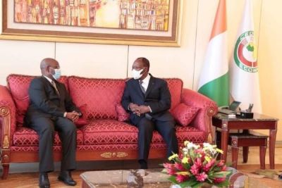 Ouattara échange sur les grands axes du prochain sommet de l’UEMOA avec Boureima Abdallah